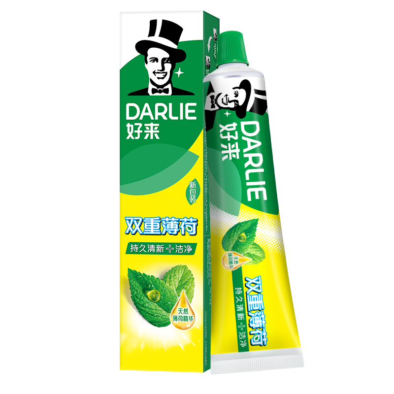 微信小程序、PLUS會員: 好來(原黑人)雙重薄荷牙膏 225g 再送40g潔白牙膏 7.4元