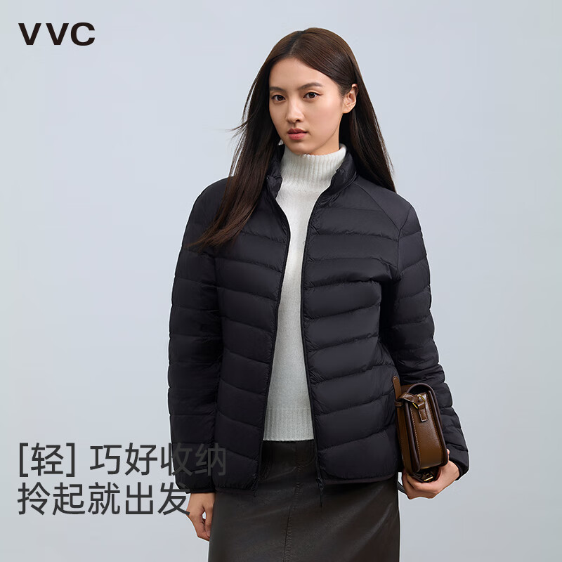 双11狂欢、plus会员、VVC 男女新款时尚羽绒外套 曜石黑 165.51元（需领券）