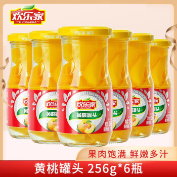 HUANLEJIA 欢乐家 黄桃罐头 256g*6瓶 ￥18.5