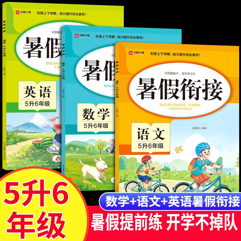 暑假衔接 五升六年级数学语文英语全国通用版一本全暑假作业预复习新六年