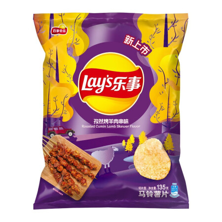 Lay's 乐事 马铃薯片 孜然烤羊肉串味 135g 11.73元