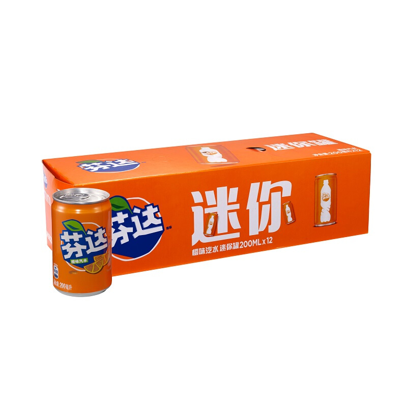 Fanta 芬达 Coca-Cola 可口可乐 芬达橙味汽水200ml*24罐 23.98元（需买2件，需用券