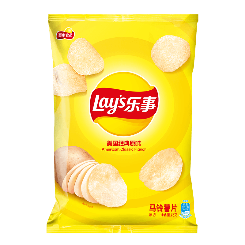 plus会员、概率券：Lays 乐事 马铃薯片 原味 75g*2件 5.9元包邮（合2.95元/件）