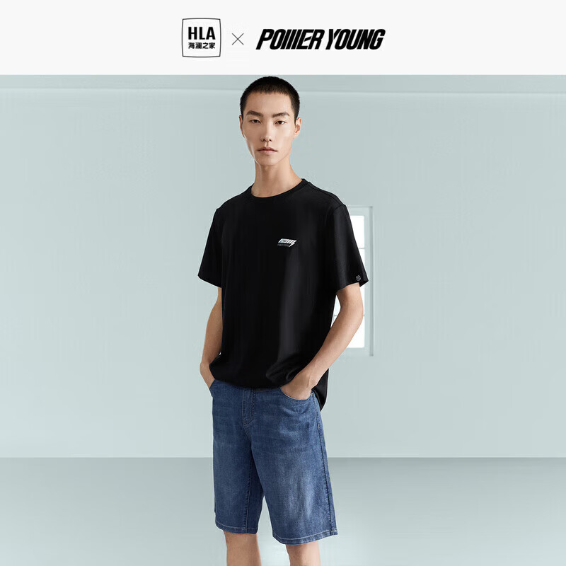 HLA 海澜之家 短袖T恤POWER YOUNG23圆领印花凉感短袖男夏季 cz 68元（需用券）