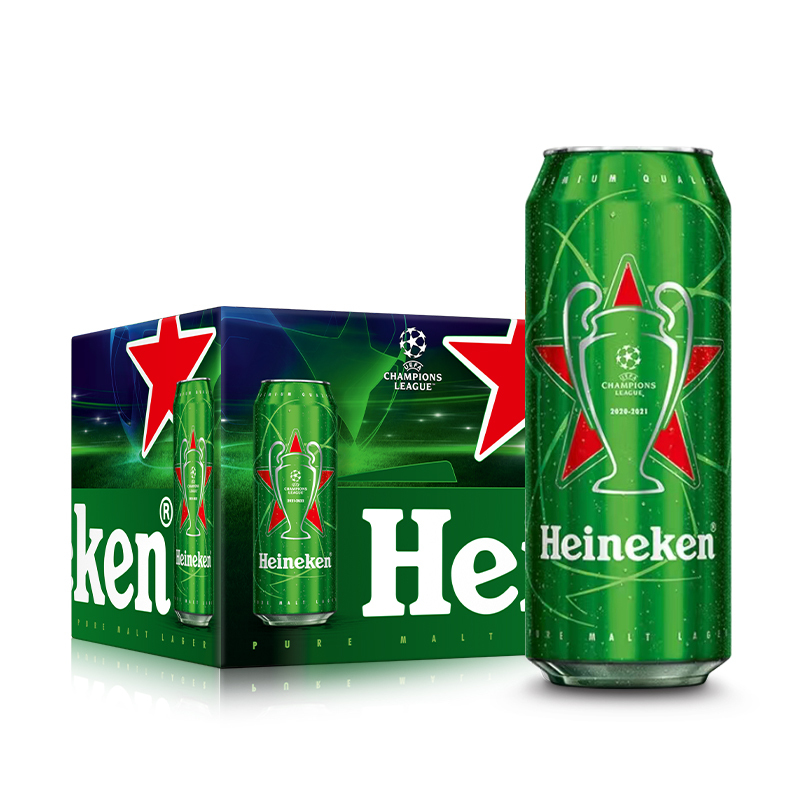 heineken喜力经典heineken啤酒500ml12听整箱装欧冠定制版9265元