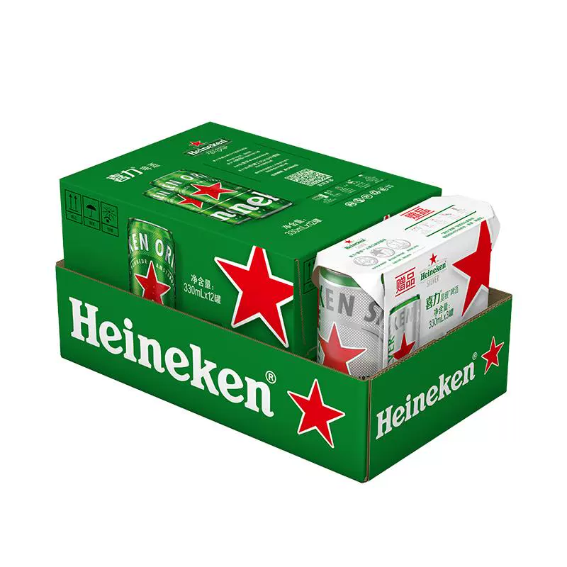 Heineken 喜力 经典330ml*15听纤体听啤酒混合装整箱加量不加价 ￥40.9