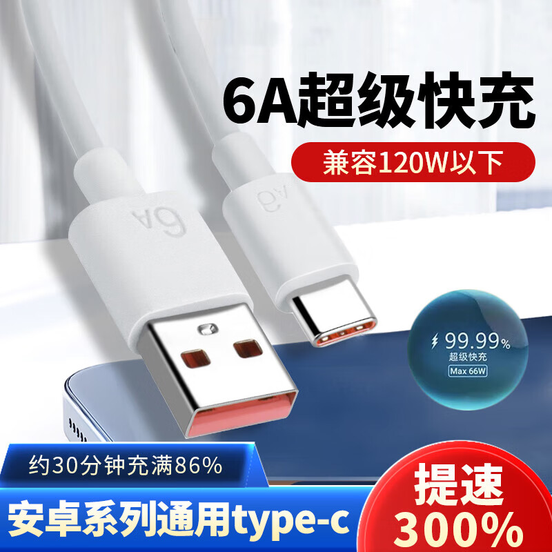 勒盛 安卓手机6A快充线type-c 2米装 1.88元（需领券）