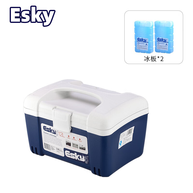 Esky 爱斯基 12L户外家用保温箱冷藏箱 车载便携钓鱼PU款冰块冷藏箱 附2冰板 1