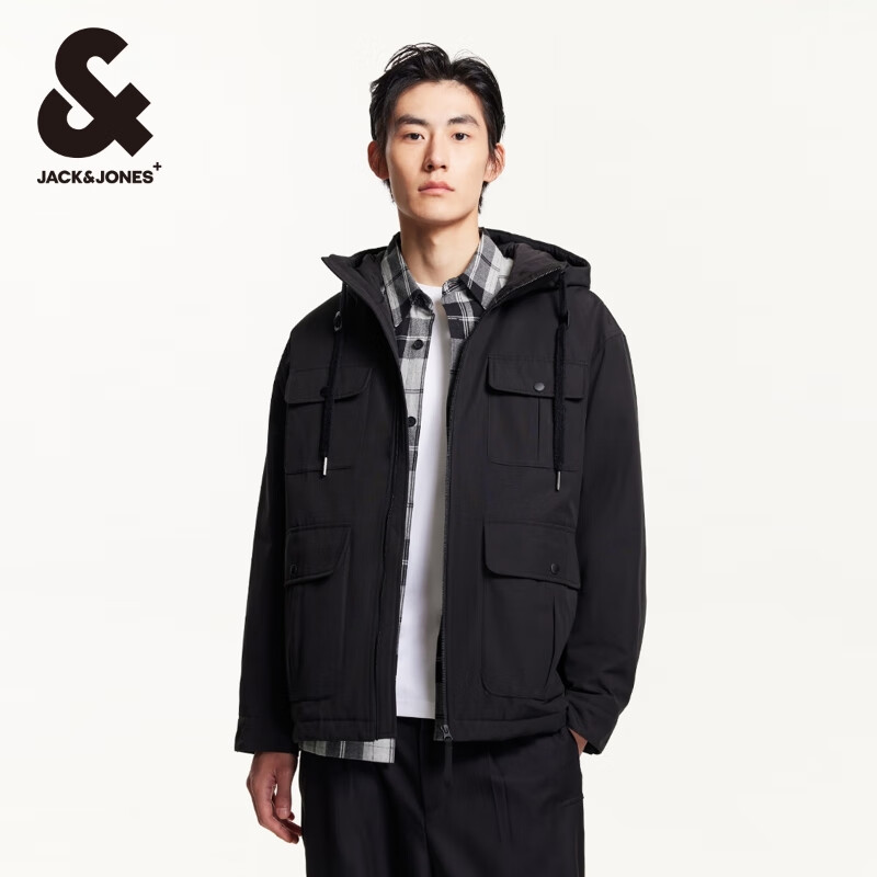 杰克琼斯 杰克·琼斯（JACK&JONES）男装秋冬男士棉服宽松连帽多口袋工装风拉