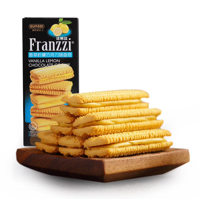 Franzzi 法丽兹 夹心曲奇饼干 115g 香草柠檬味 4.81元