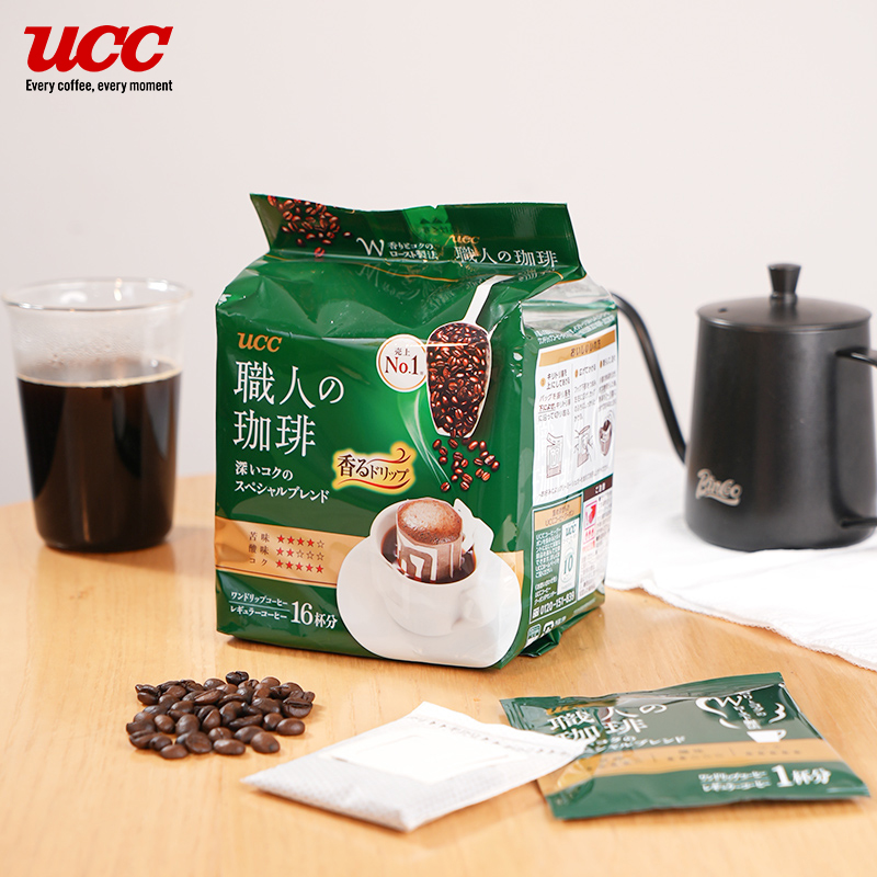 UCC 悠诗诗 职人手冲挂耳咖啡54杯(18杯*3袋)折合单片1.38~ 74.8元（需用券）