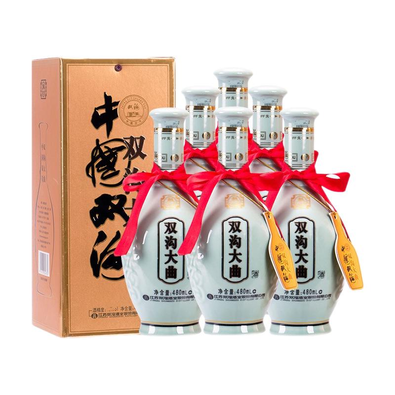 双沟 大曲青瓷53度480mL 6瓶装白酒 双沟官方酒厂店铺 53度 480mL 6瓶 298.05元（