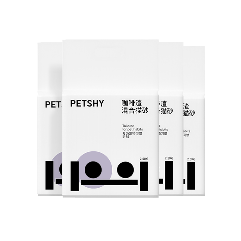 plus：petshy 百宠千爱 咖啡渣混合豆腐猫砂 2.5kg*4包 50元