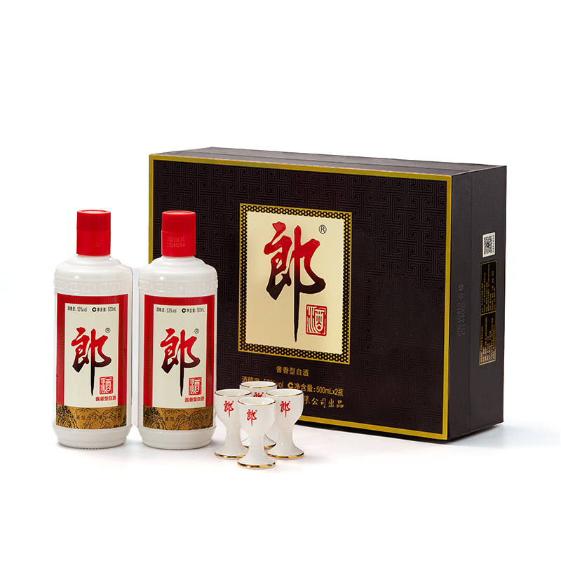 LANGJIU 郎酒 普郎礼盒组合套装 53%vol 酱香型 500ml*2瓶礼盒装 329元