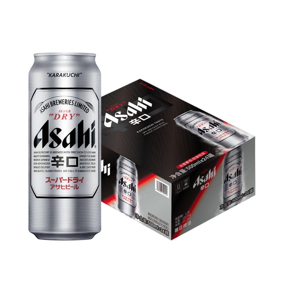 Asahi 朝日啤酒 超爽生啤500*15罐 听装国产啤酒 赠送6瓶 84元（需买2件，需用