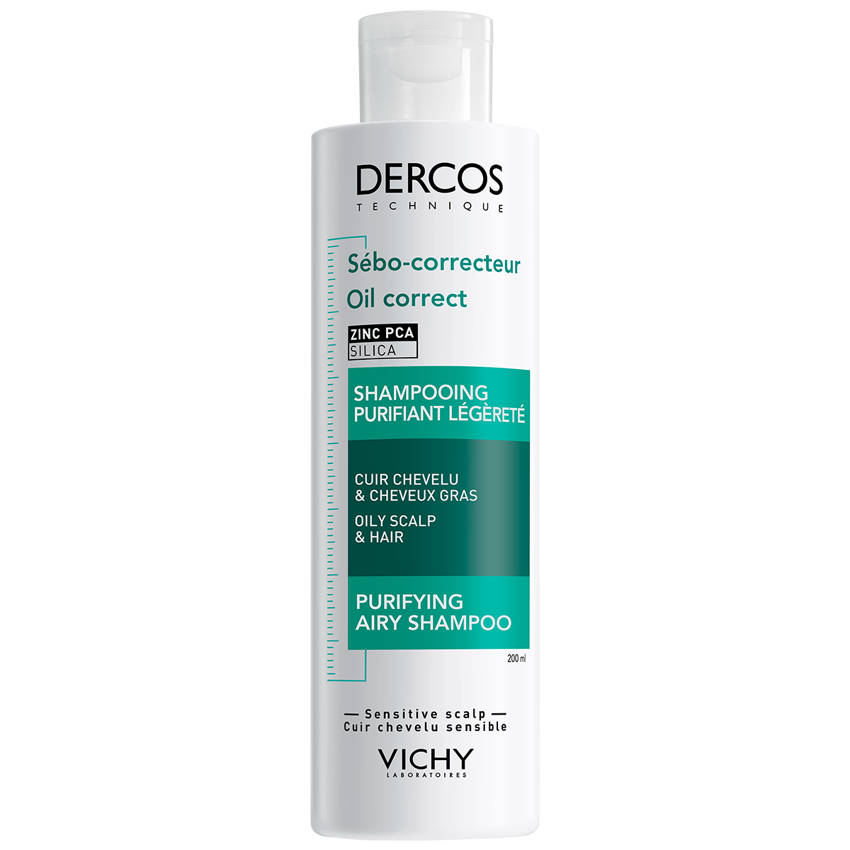 plus会员：VICHY 薇姿 DERCOS去油瓶控油蓬松洗发水200ml 清爽控油蓬松男女通用*2