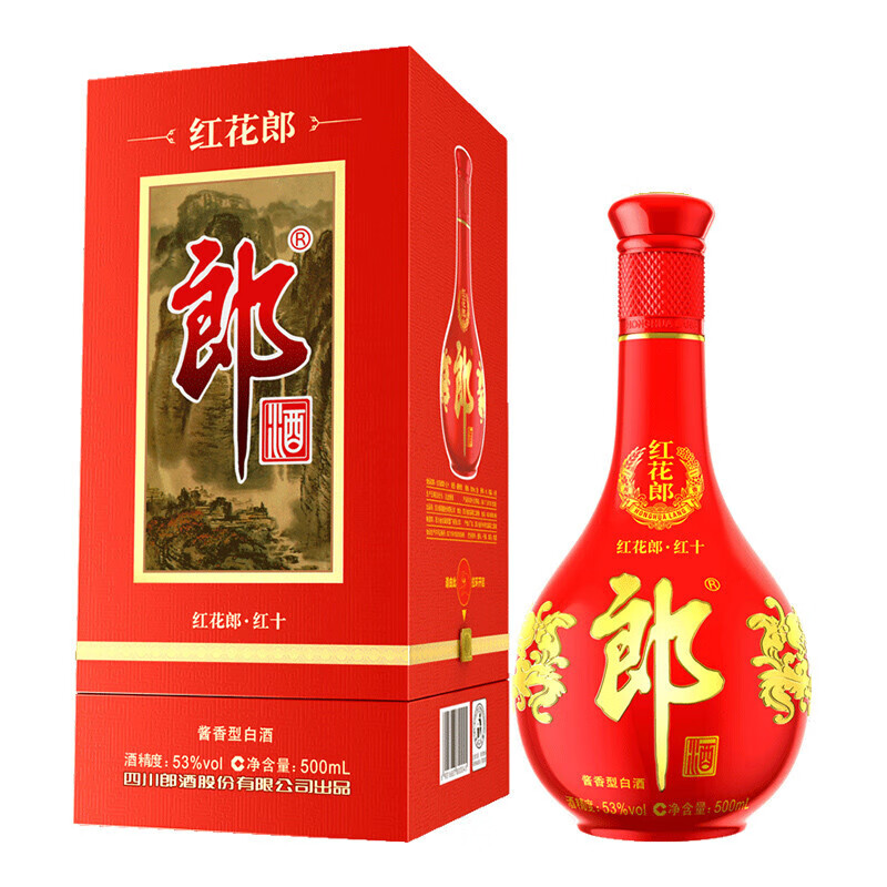 LANGJIU 郎酒 红花郎10 53%vol 酱香型白酒 500ml 单瓶装 289.55元（需用券）