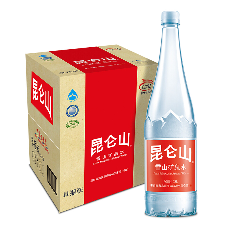 昆仑山 矿泉水 饮用天然弱碱性 5L*4瓶 整箱装 家庭品质 加多宝出品 92.82元