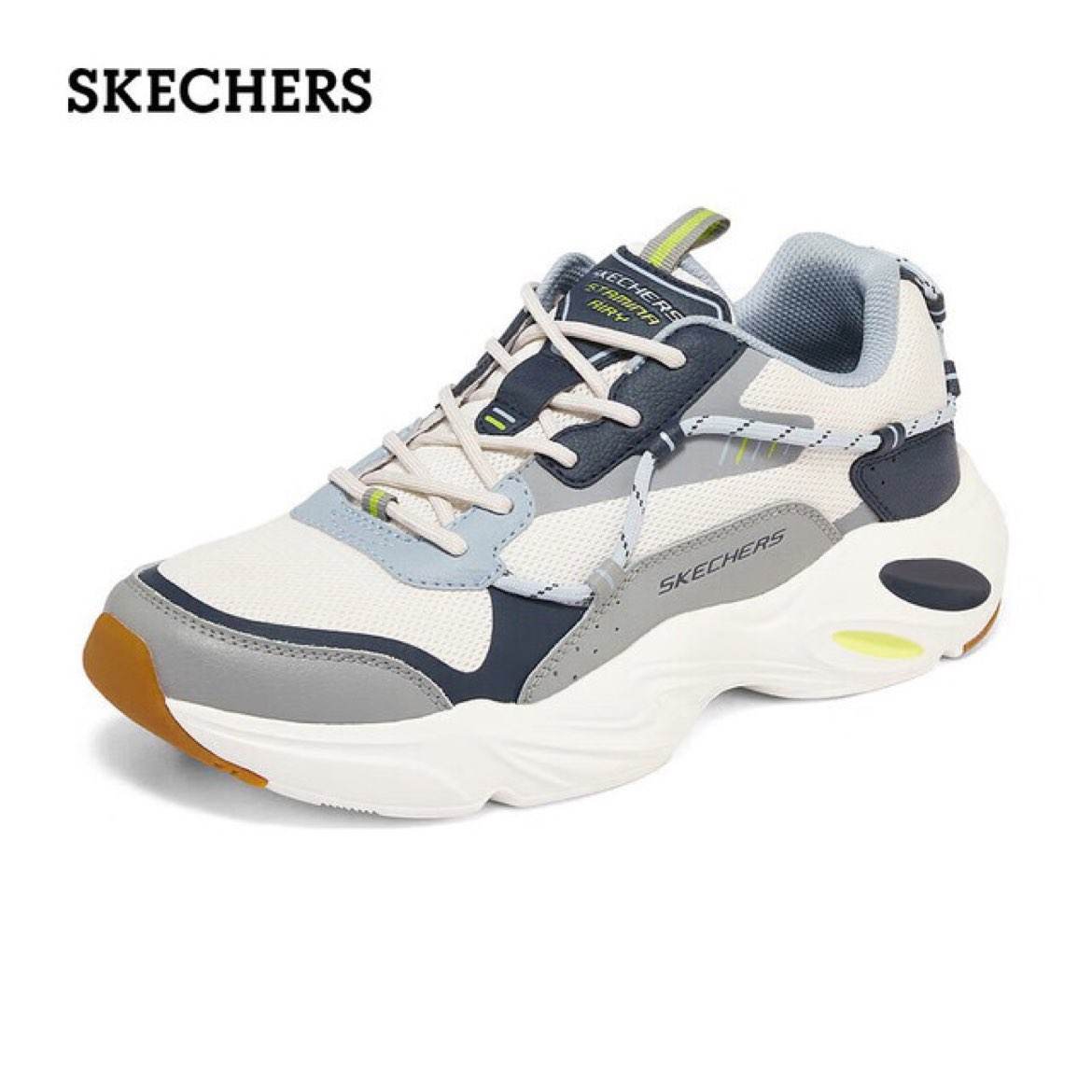 SKECHERS 斯凯奇 复古老爹鞋男鞋厚底增高237430-NVGY 206.05元包邮（需领券）