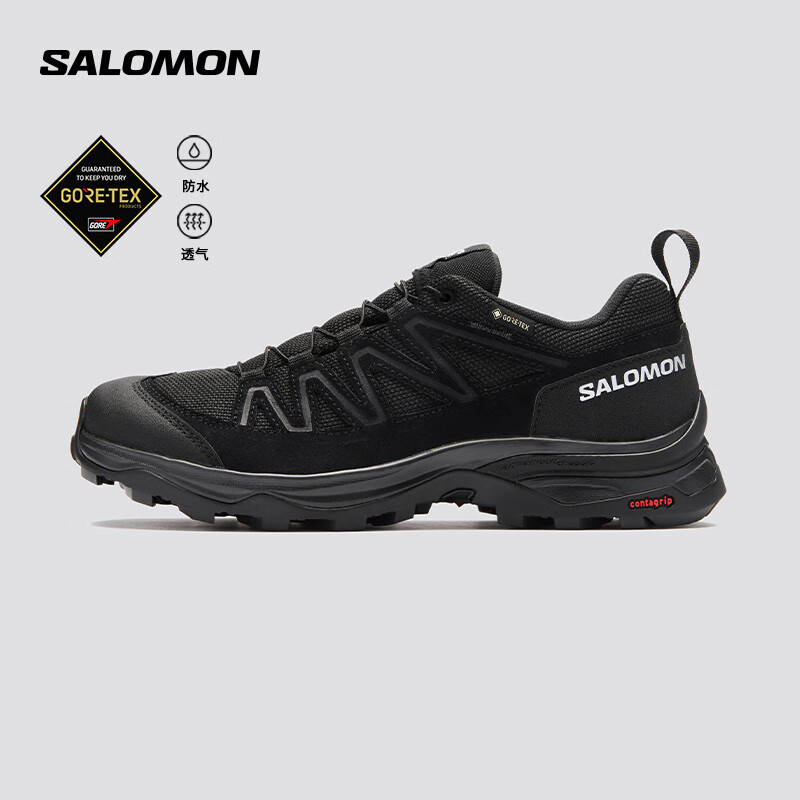 salomon 萨洛蒙 女款 户外运动防水透气稳定支撑登山徒步鞋 X WARD LEATHER GTX 黑