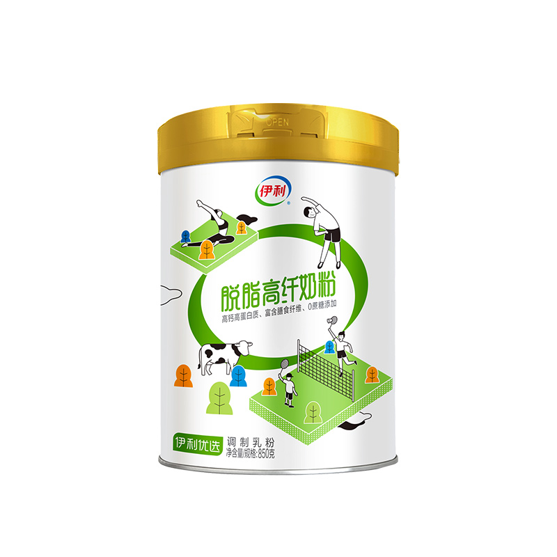 yili 伊利 脱脂高纤奶粉 850g 26.51元（需买2件，需用券）