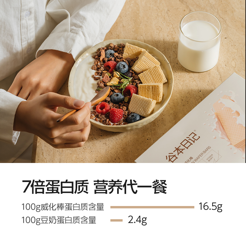 ALLMUS/谷本日记 减脂期不知道吃什么？：ALLMUS/谷本日记 豆乳蛋白威化棒*6支 