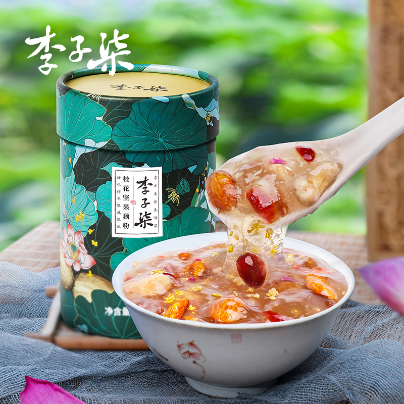 李子柒 桂花坚果藕粉 350g 罐装 52.7元（需用券）