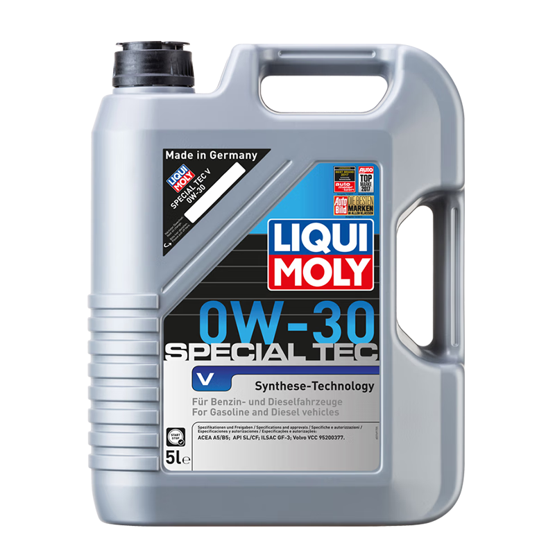 LIQUI MOLY 力魔 发动机润滑油特技V合成机油 0W-30 5L 594.2元（需用券）