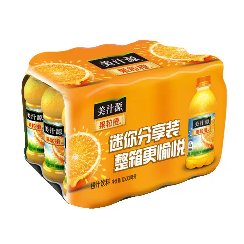 Coca-Cola 可口可乐 美汁源果粒橙新鲜橙汁果味饮料300ml*12瓶整箱可口可乐汁汁