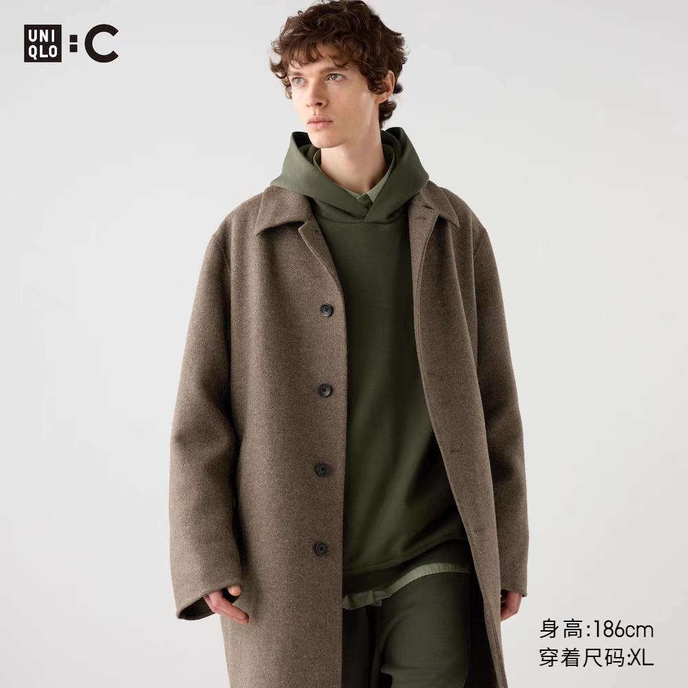 21日20点、双11预告：UNIQLO 优衣库 男士双面呢大衣 UQ470116 3色 489.25元包邮