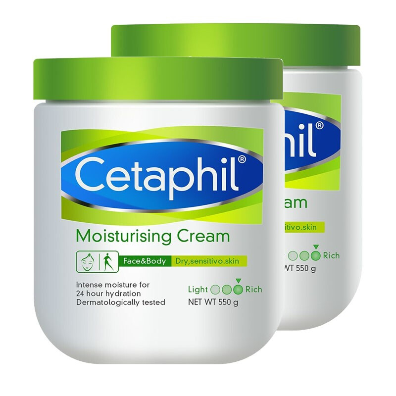 Cetaphil 丝塔芙 大白罐2件装保湿霜补水滋润敏肌适用 550g*2罐 68.45元（需买2件