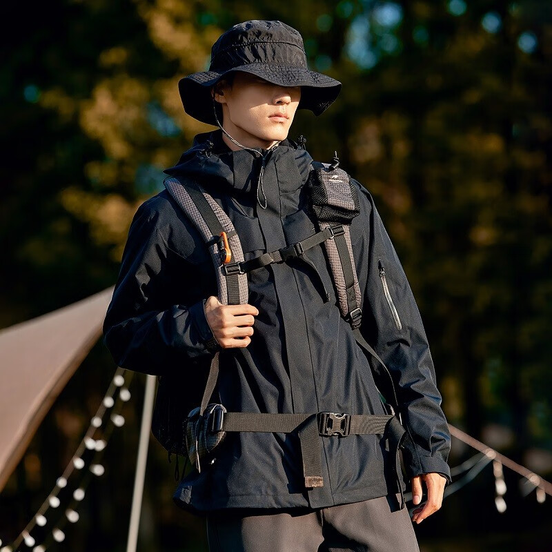 淘金币可用：Pioneer Camp 朱雀户外旅行硬壳冲锋衣男三合一滑雪服女保暖登山