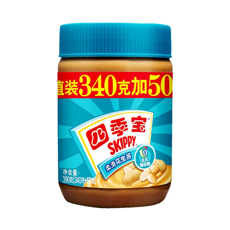 PLUS: SKIPPY 四季宝 柔滑花生酱 390g 16.9元（需领券）