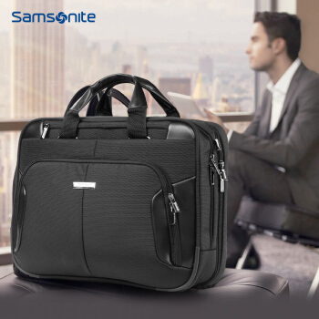 Samsonite 新秀丽 商务公文包男 大容量男士电脑手提包公务业务包BP0 黑色 180.5