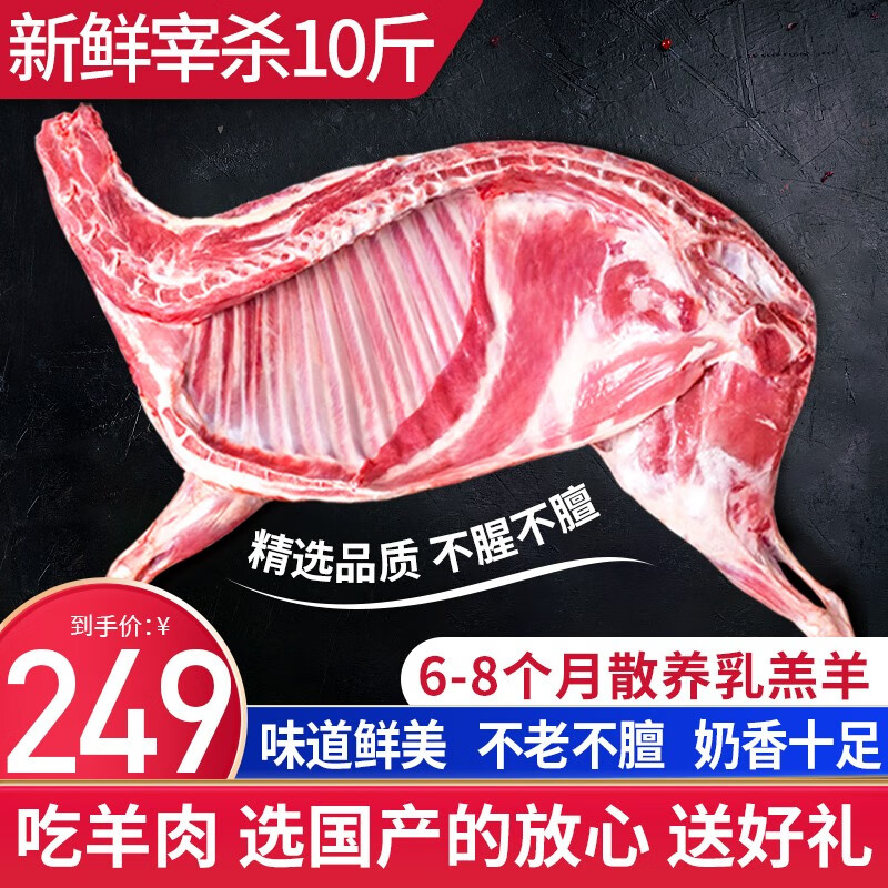 YASEEGO 羊食光 新鲜羊肉 现杀半只10斤乳羔羊 219元（需用券）