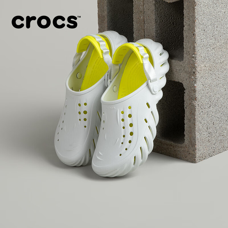 今日必买：crocs 卡骆驰 波波洞洞鞋男户外沙滩鞋包头拖鞋女鞋|207937 月光灰-