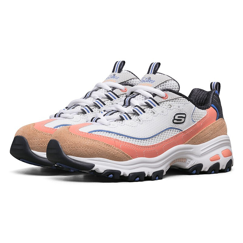 斯凯奇（Skechers）复古厚底增高时尚熊猫休闲鞋 13146/WBLO 35 196.19元