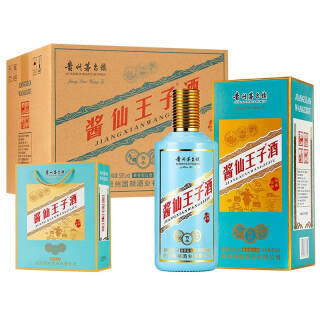 京东plus会员:酱仙王子酒53度酱香型白酒整箱500ml*6瓶粮食酒礼盒包装
