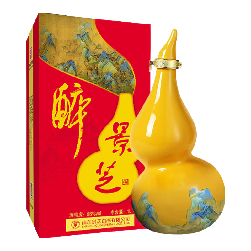 景芝 福禄小酒 56度 1000mL 大葫芦 送礼袋 99元(需领券)