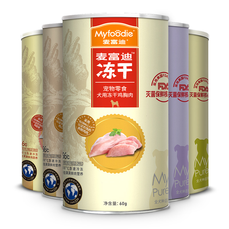 Myfoodie 麦富迪 冻干狗零食鸡胸肉干泰迪金毛宠物零食鸭肉干成幼犬训狗奖励