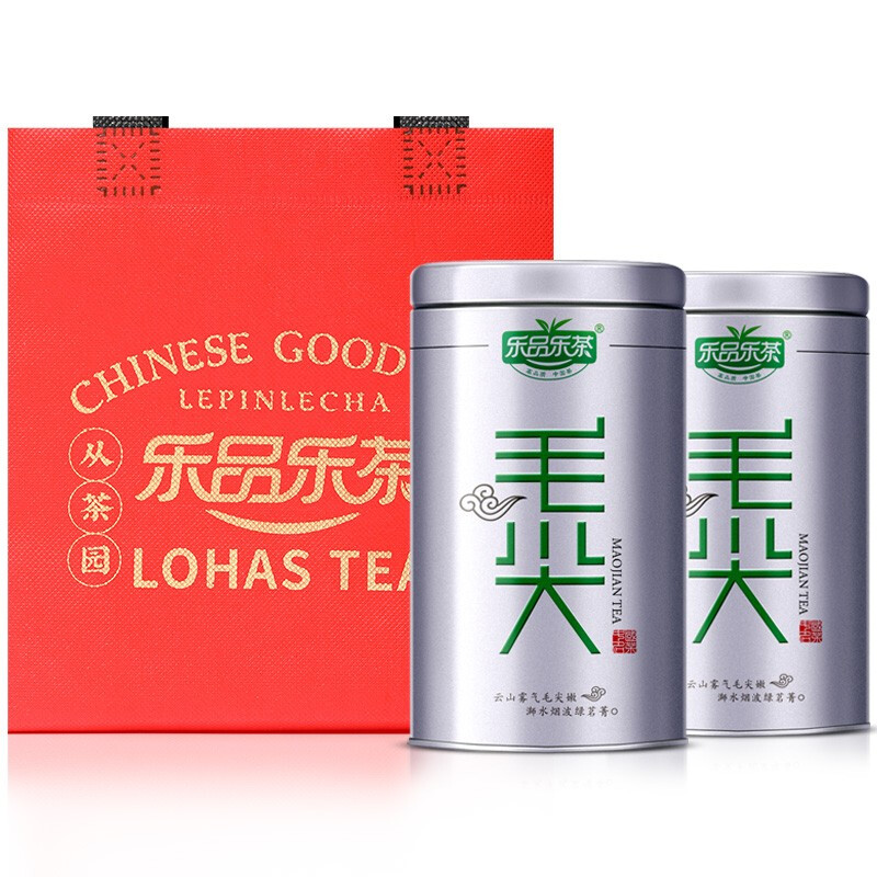 乐品乐茶 绿茶毛尖茶叶特级250g 2024新茶明前春茶嫩芽自己喝礼盒装 61.9元（