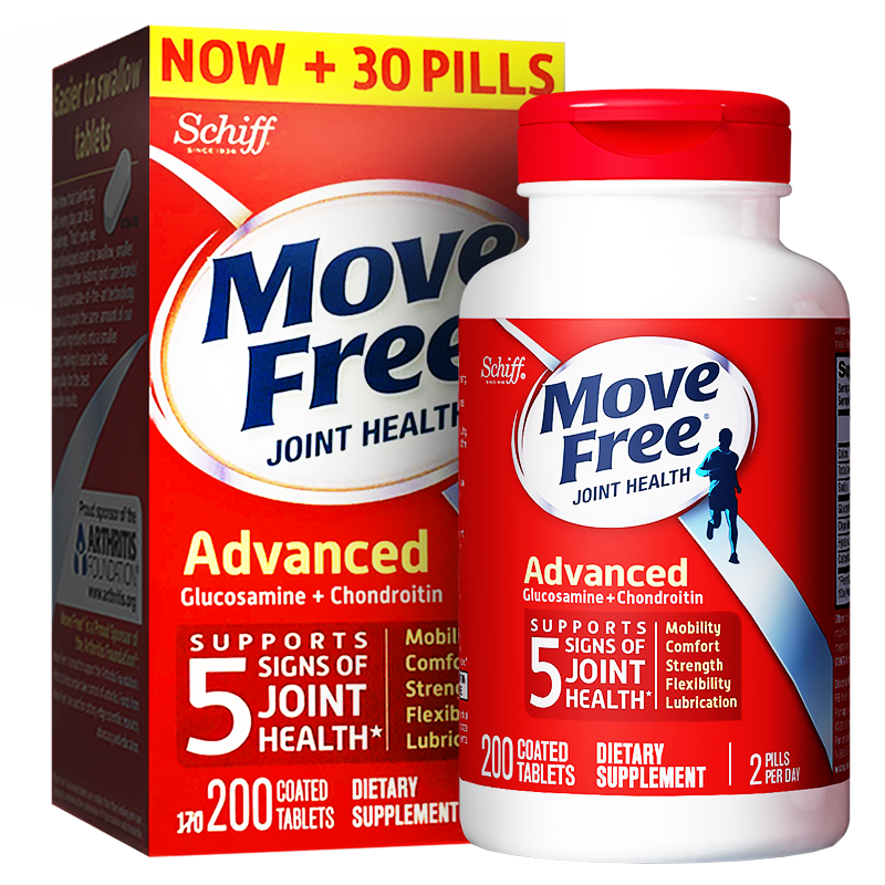 Move Free维骨力 含1500mg氨糖软骨素 红瓶80粒 骨骼健康（经典尝鲜装） 99元