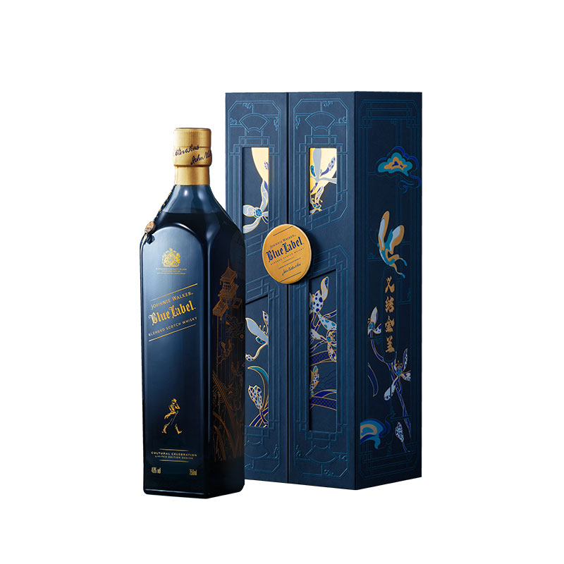 JOHNNIE WALKER 尊尼获加 蓝牌 情出于蓝礼盒 苏格兰 调和型 威士忌 洋酒 750ml 105