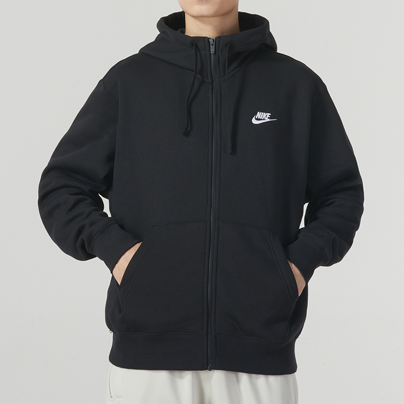 NIKE 耐克 拉链外套男运动服连帽防风夹克开衫上衣BV2646-010 250.8元