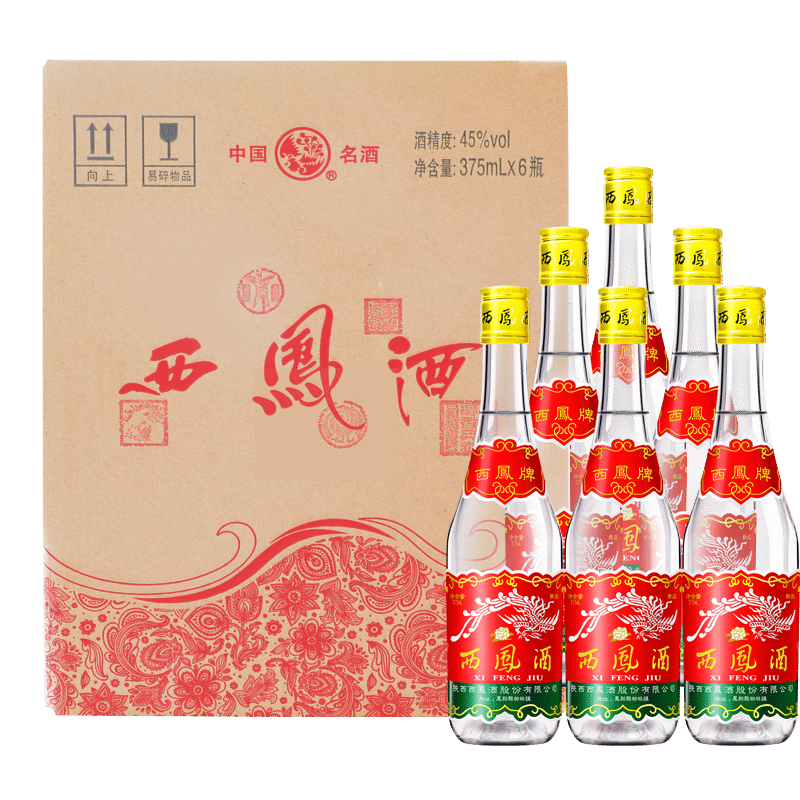 西凤酒 45%vol 凤香型白酒375ml*6瓶+酒具七件套 149元（需用券）