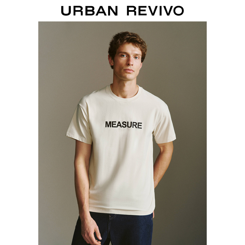 URBAN REVIVO UR 男装字母印花圆领短袖T恤UMF440033 60.73元（需买2件，共121.46元）