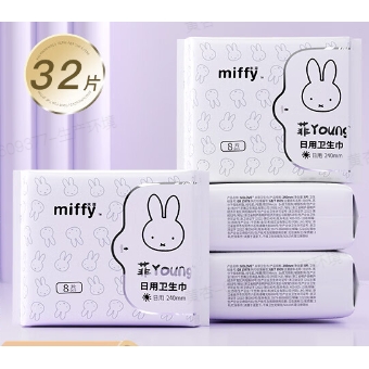 Miffy 米菲 蚕丝面层日用卫生巾 240mm 32片 15.9元包邮（需用券）