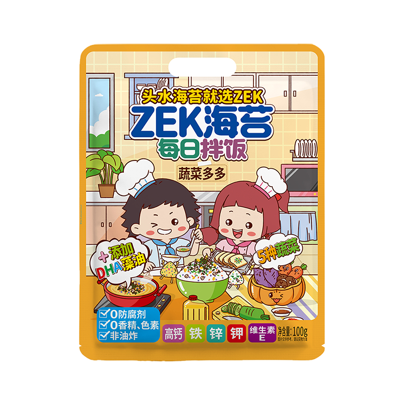 PLUS会员：ZekZek 每日拌饭海苔 蔬菜多多海苔碎 70g*19件 62.93元（双重优惠，可