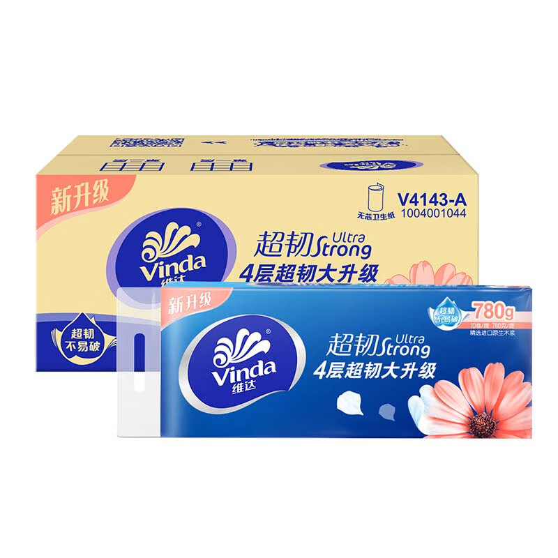 Vinda 维达 超韧系列 卷纸 4层78g30卷 19.9元（需用券）