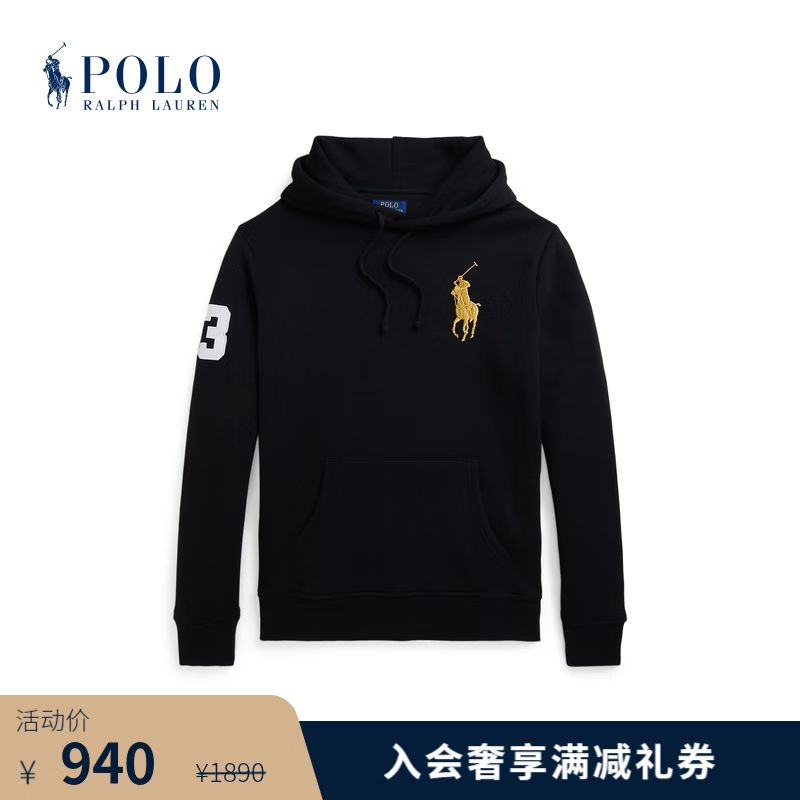 RALPH LAUREN 拉夫劳伦 Polo Ralph Lauren 拉夫劳伦男装 Big Pony起绒布连帽衫RL17212 001